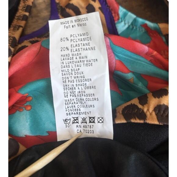 GOTTEX Leopard Print With Water Lily Floral 1 Piece Swimsuit NWT $178 - Picture 12 of 14